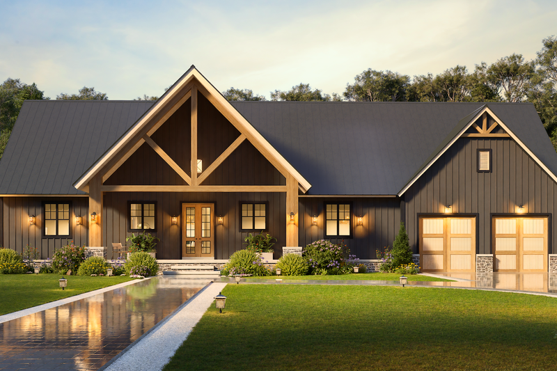 House Blueprint - Exterior - Front Elevation 2 for Farmhouse House Plan #54-678 - 3 bed, 3.5 bath