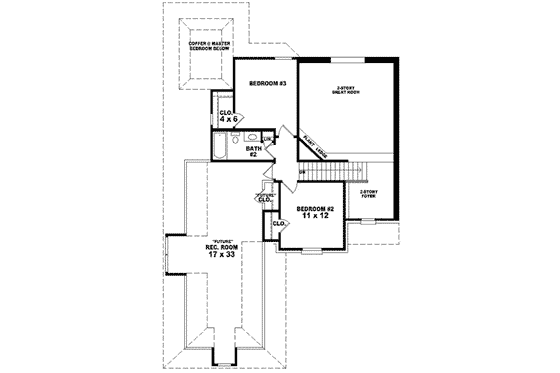 Floor Plan - Upper Floor for European House Plan #81-753 - 3 bed, 2.5 bath