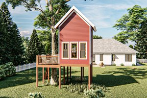Exterior - Rear Elevation for Country House Plan #455-411, 0 bath