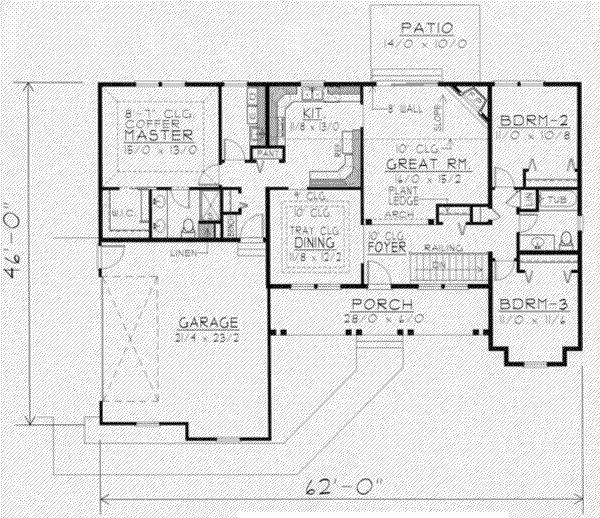Ranch Floor Plan - Main Floor Plan #112-115