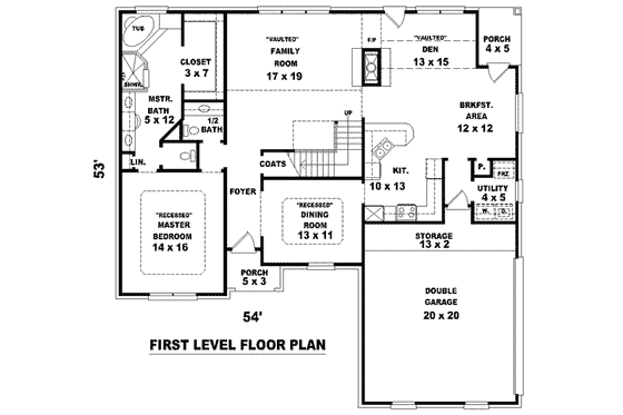 Floor Plan - Main Floor for European House Plan #81-853 - 4 bed, 2.5 bath