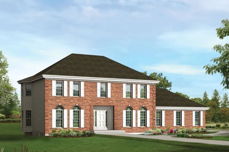 Dream House Plan - Colonial Exterior - Front Elevation Plan #57-705