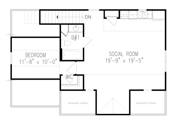 Craftsman Floor Plan - Upper Floor Plan #54-594