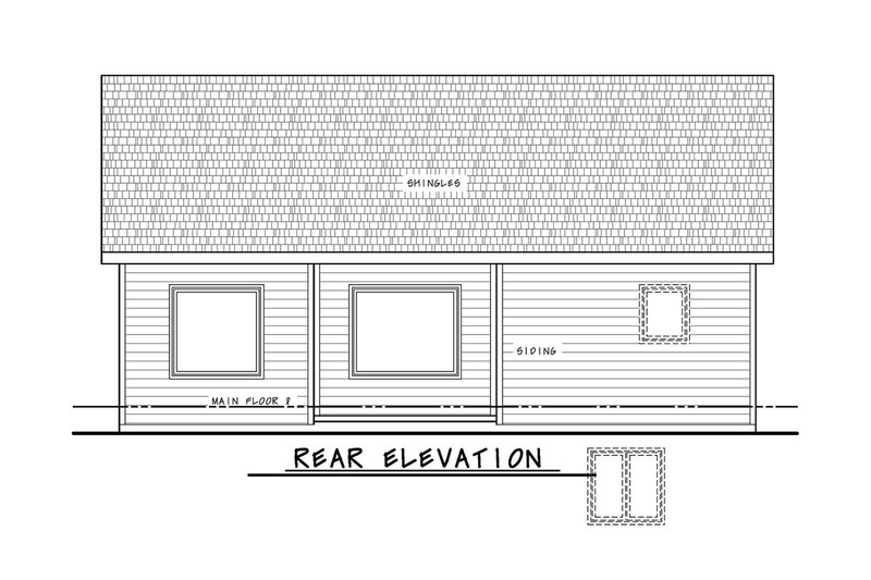Architectural House Design - Exterior - Rear Elevation for Modern House Plan #20-2651 - 2 bed, 2 bath