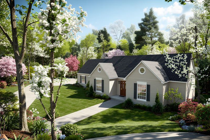 Traditional Style House Plan - 3 Beds 2 Baths 2102 Sq/Ft Plan #30-172 Exterior