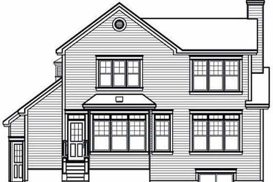 Exterior - Rear Elevation for Farmhouse House Plan #23-722 - 2 bed, 2 bath