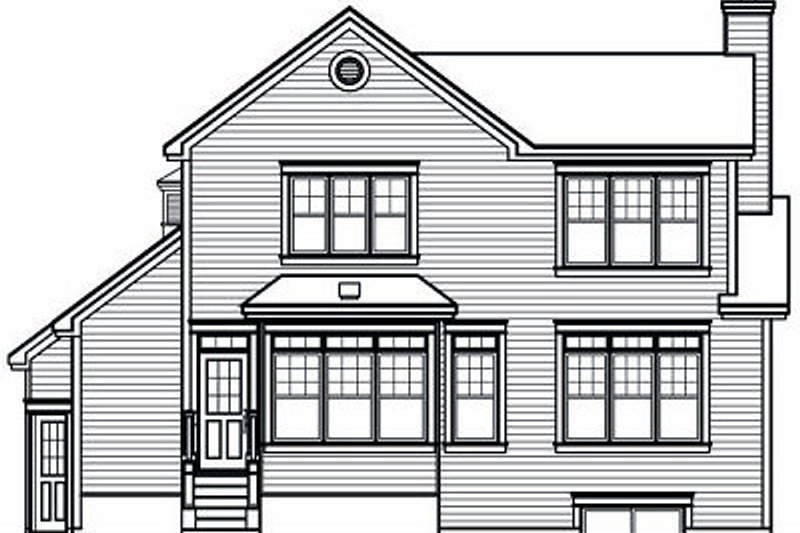 Home Plan - Exterior - Rear Elevation for Farmhouse House Plan #23-722 - 2 bed, 2 bath