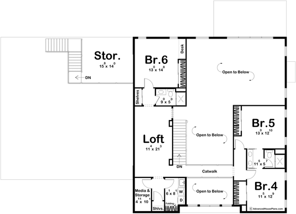 Barndominium Floor Plan - Upper Floor Plan #455-385
