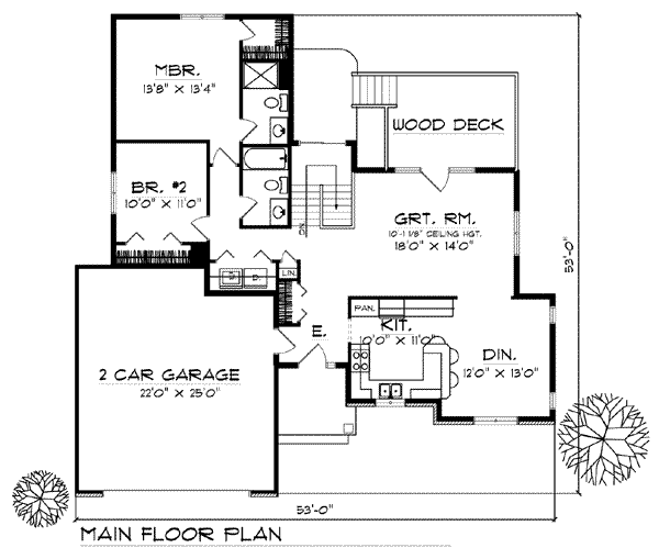Dream House Plan - Traditional Floor Plan - Main Floor Plan #70-755