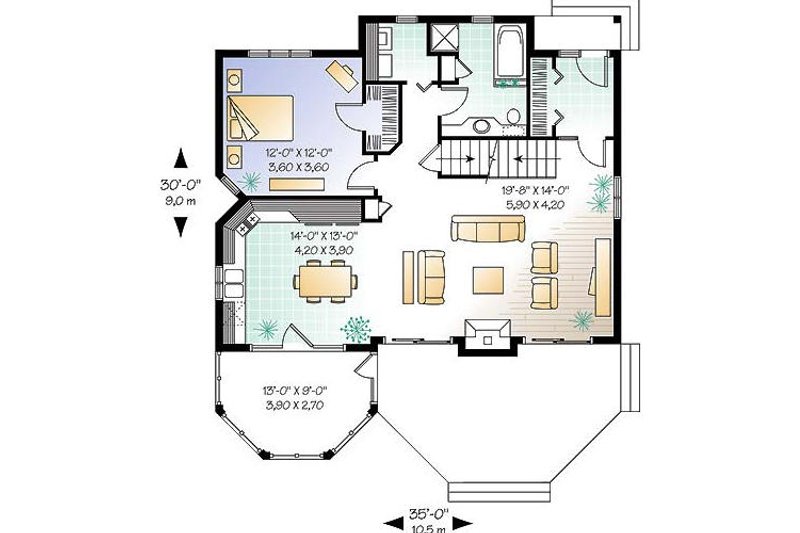 Home Plan - Floor Plan - Main Floor House Plan #23-758 - 3 bed, 2 bath