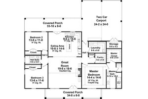 Floor Plan - Main Floor for Country House Plan #21-449 - 3 bed, 2 bath