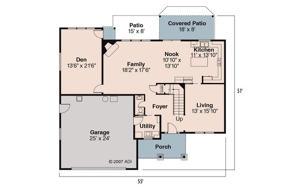 Dream House Plan - Floor Plan - Main Floor for Craftsman House Plan #124-508 - 4 bed, 2.5 bath