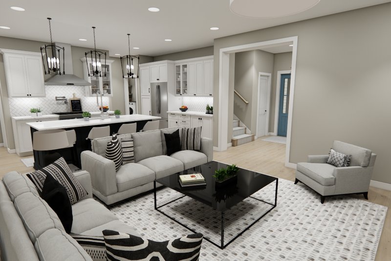 House Plan Design - Interior - Family Room for Craftsman House Plan #51-1414 - 4 bed, 3.5 bath