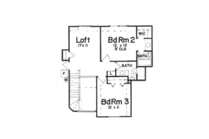 Floor Plan - Upper Floor for European House Plan #52-152 - 3 bed, 3.5 bath