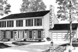 Colonial Exterior - Front Elevation Plan #72-441