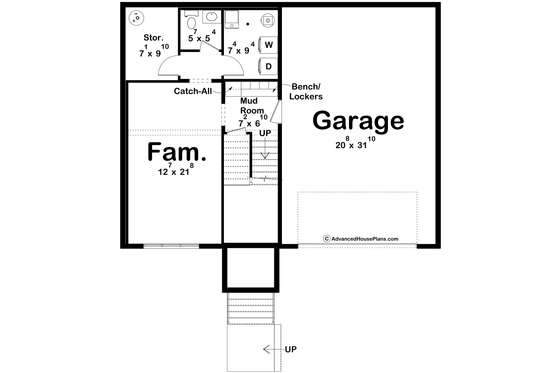 Floor Plan - Lower Floor for Traditional House Plan #455-602 - 3 bed, 2.5 bath