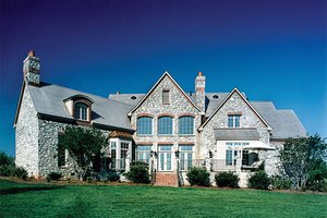 Exterior - Rear Elevation for European House Plan #453-47 - 5 bed, 4.5 bath