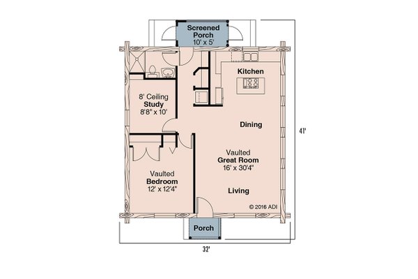 Log Floor Plan - Main Floor Plan #124-390