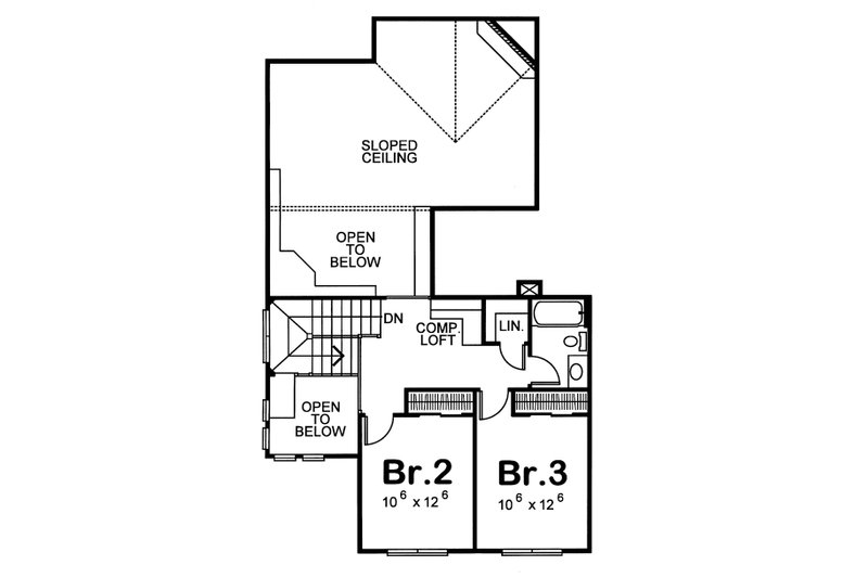 Dream House Plan - Floor Plan - Upper Floor for Bungalow House Plan #20-1230 - 3 bed, 2.5 bath
