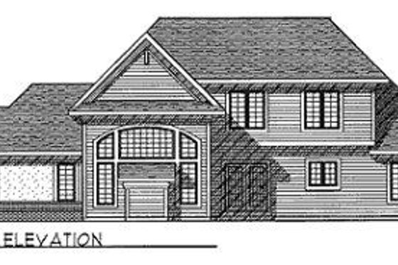 Exterior - Rear Elevation for Traditional House Plan #70-390 - 3 bed, 2.5 bath