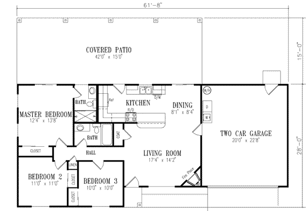 Ranch Floor Plan - Main Floor Plan #1-166