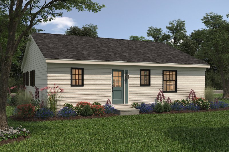 House Blueprint - Exterior - Rear Elevation 2 for Ranch House Plan #72-101 - 3 bed, 2 bath