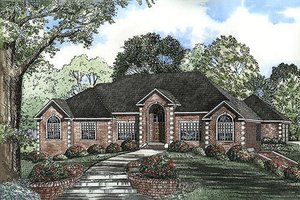 Exterior - Front Elevation 3 for European House Plan #17-1155 - 4 bed, 4 bath