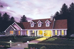 Country Exterior - Front Elevation Plan #57-125