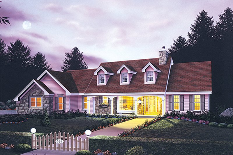 Home Plan - Country Exterior - Front Elevation Plan #57-125