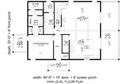 Country Style House Plan - 1 Beds 1.5 Baths 1757 Sq/Ft Plan #932-1244 Floor 