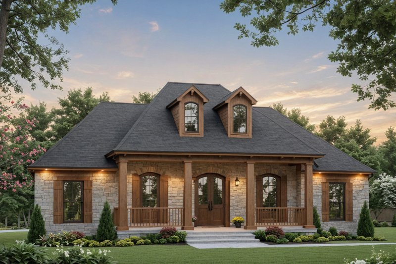 House Blueprint - Country Exterior - Front Elevation Plan #21-529