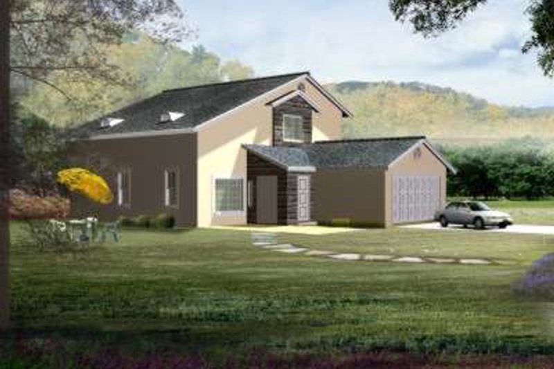 House Blueprint - Adobe / Southwestern Exterior - Front Elevation Plan #1-429