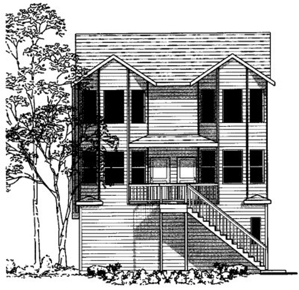 Exterior - Front Elevation 2 for Modern House Plan #303-365 - 1 bed, 3 bath