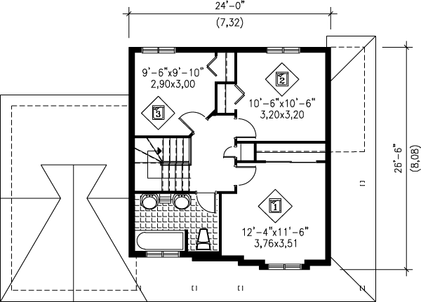 Country Floor Plan - Upper Floor Plan #25-2026