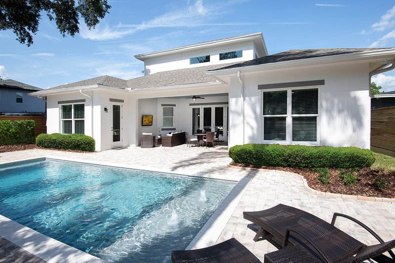 Architectural House Design - Exterior - Rear Elevation 1 for Contemporary House Plan #938-92 - 4 bed, 4 bath