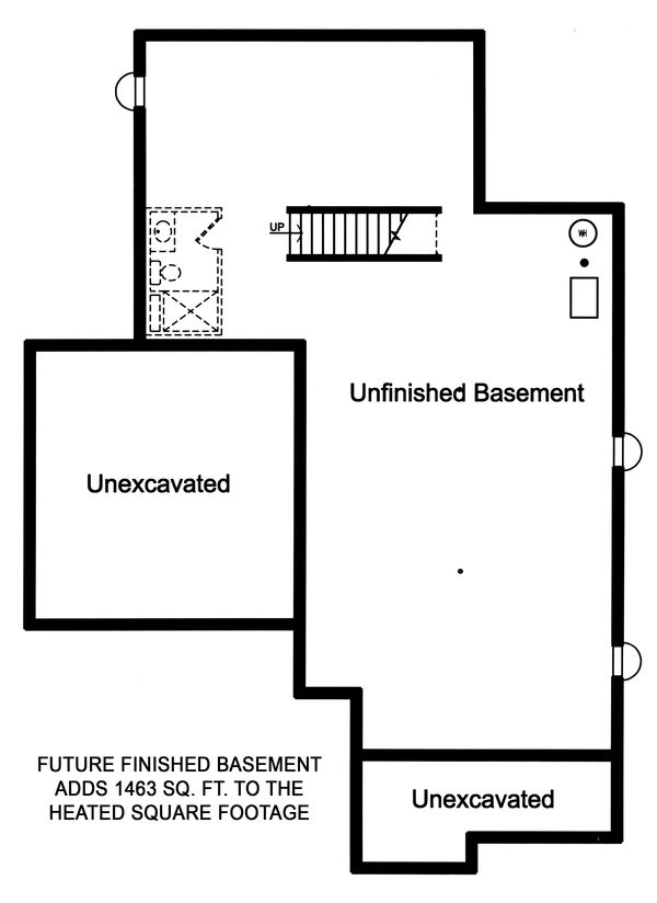 Craftsman Floor Plan - Lower Floor Plan #46-896
