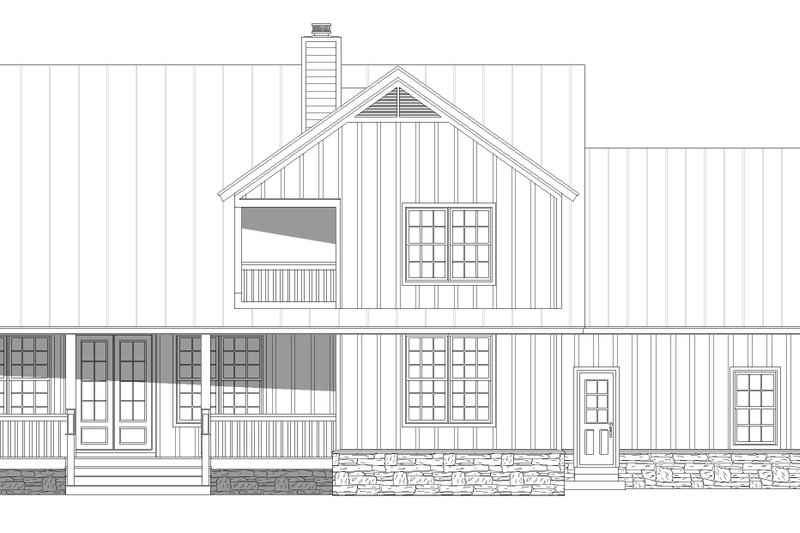 Architectural House Design - Exterior - Rear Elevation 1 for Farmhouse House Plan #932-1416 - 4 bed, 3.5 bath