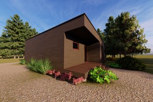 Exterior - Rear Elevation for Modern House Plan #549-34 - 2 bed, 1 bath