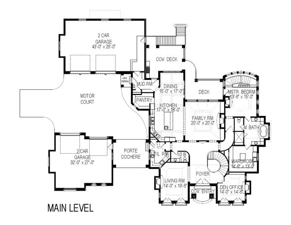 House Plan Design - European Floor Plan - Main Floor Plan #920-65