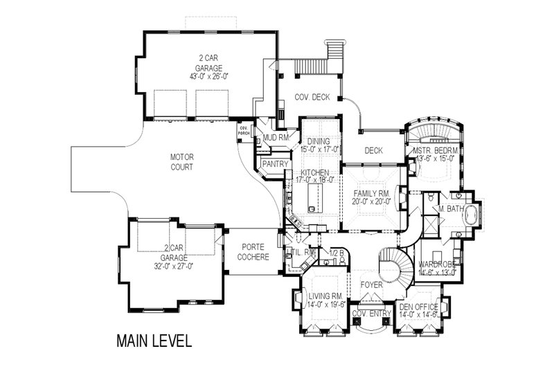 Dream House Plan - Floor Plan - Main Floor for European House Plan #920-65 - 4 bed, 4 bath