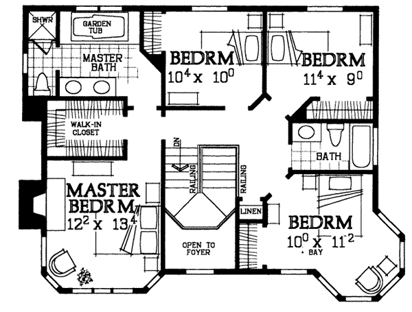 Architectural House Design - Victorian Floor Plan - Upper Floor Plan #72-137