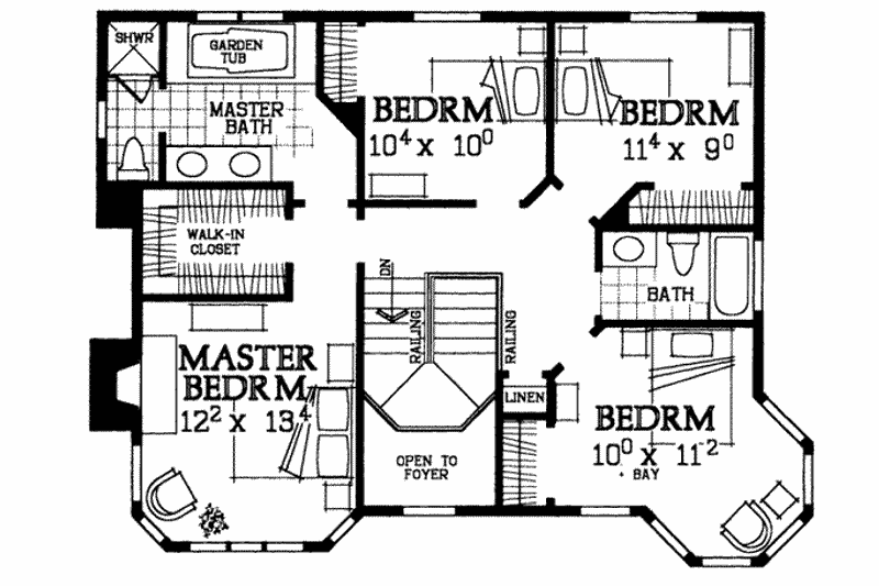 Home Plan - Floor Plan - Upper Floor for Victorian House Plan #72-137 - 4 bed, 2.5 bath