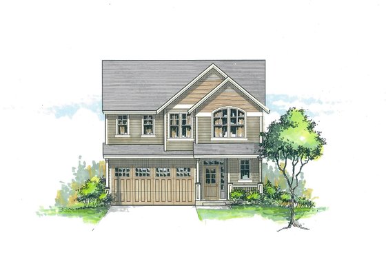 Exterior - Front Elevation for Craftsman House Plan #53-479 - 4 bed, 2.5 bath