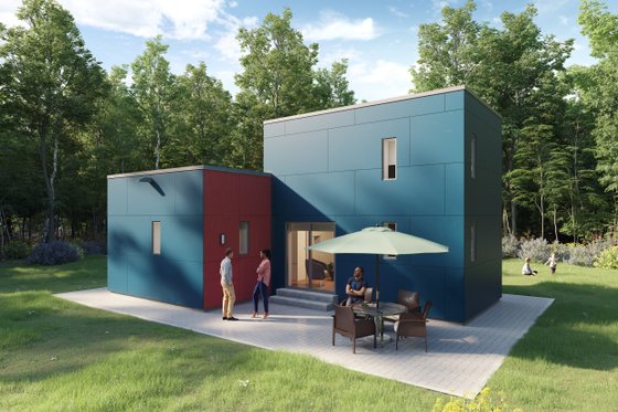 Exterior - Front Elevation for Modern House Plan #905-9 - 1 bed, 1 bath