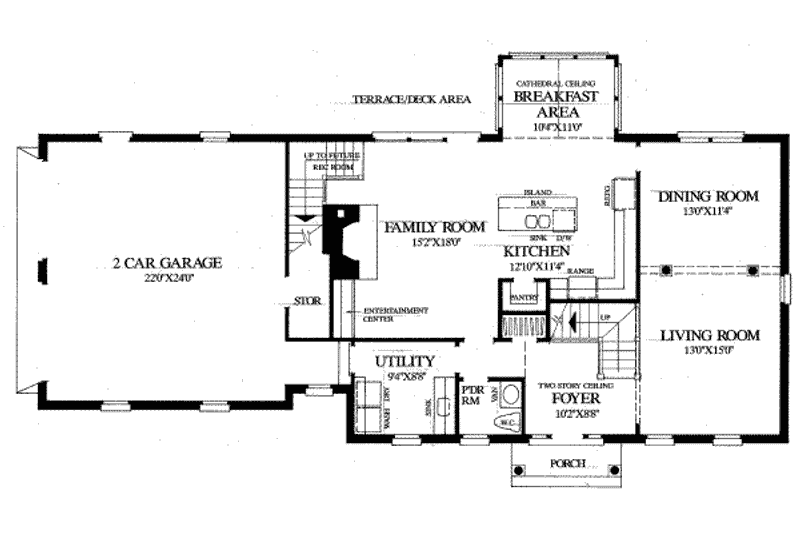 Dream House Plan - Floor Plan - Main Floor for Colonial House Plan #137-104 - 3 bed, 2 bath