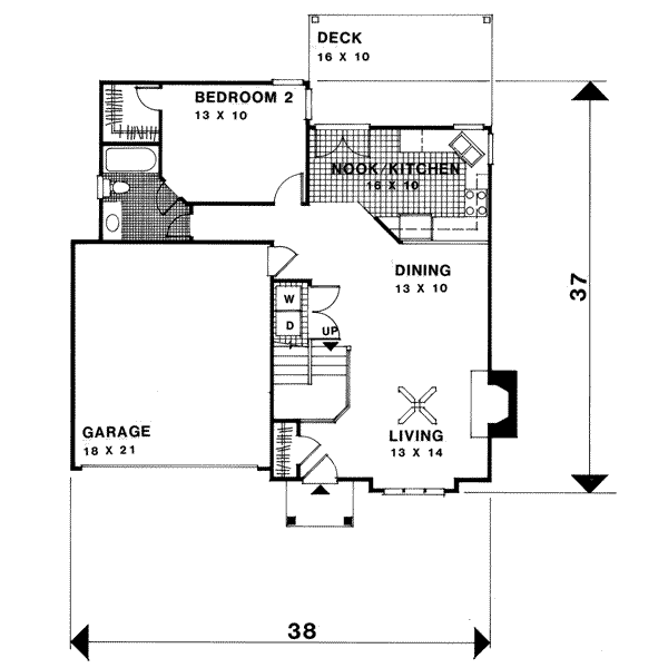 House Blueprint - European Floor Plan - Main Floor Plan #56-121