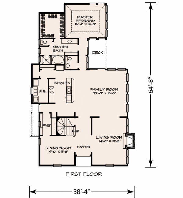 European Floor Plan - Main Floor Plan #140-145
