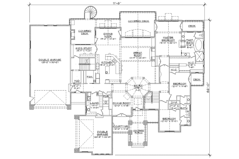 Craftsman Style House Plan - 5 Beds 5 Baths 5022 Sq/Ft Plan #5-443 ...