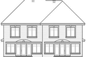 Exterior - Rear Elevation for European House Plan #23-2171 - 3 bed, 1.5 bath