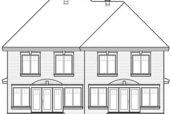 Exterior - Rear Elevation for European House Plan #23-2171 - 3 bed, 1.5 bath